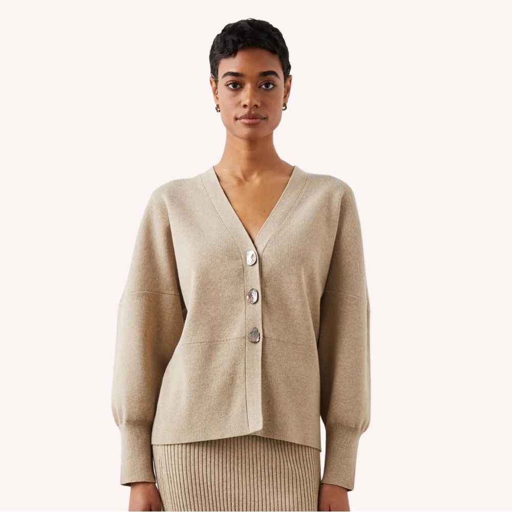 Rails Tan Button-Up Cardigan